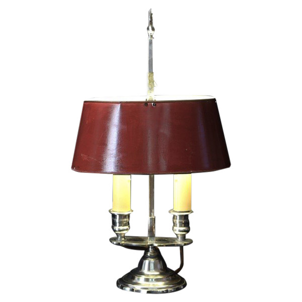 Lampe Bouillotte en bronze argenté XIXème siècle