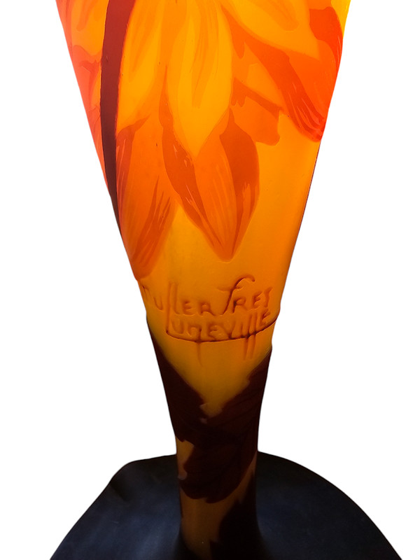 Muller Frères Lunéville Pilzlampe "Dahlien"