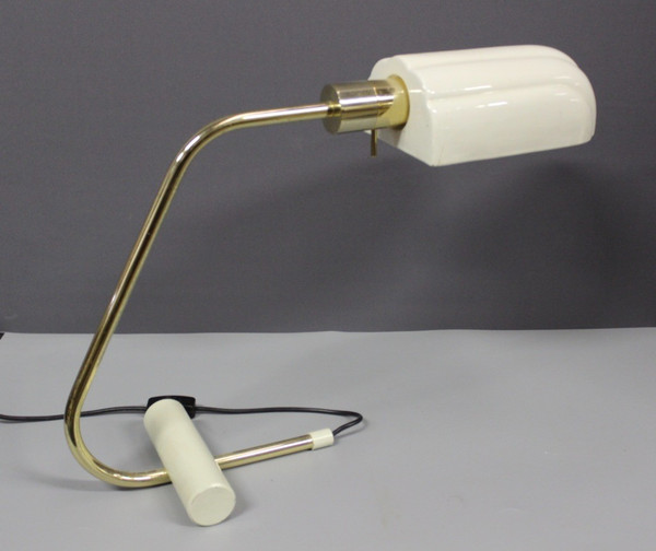 Italienische Schreibtischlampe aus vergoldetem Metall um 1980