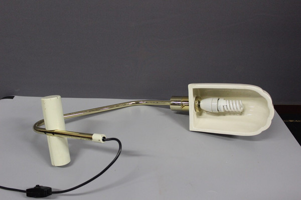 Italienische Schreibtischlampe aus vergoldetem Metall um 1980