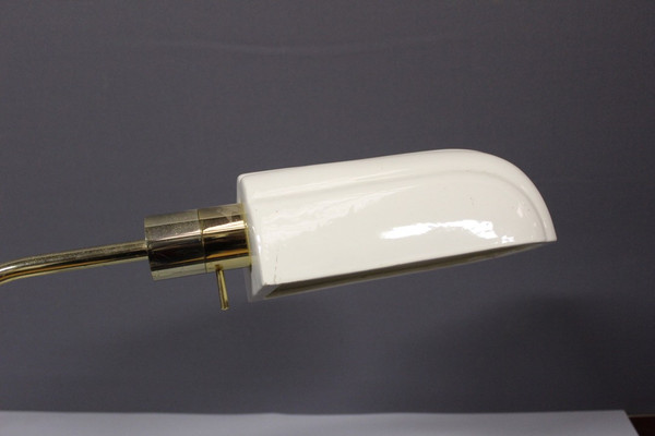 Italienische Schreibtischlampe aus vergoldetem Metall um 1980