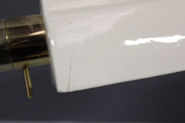 Italienische Schreibtischlampe aus vergoldetem Metall um 1980