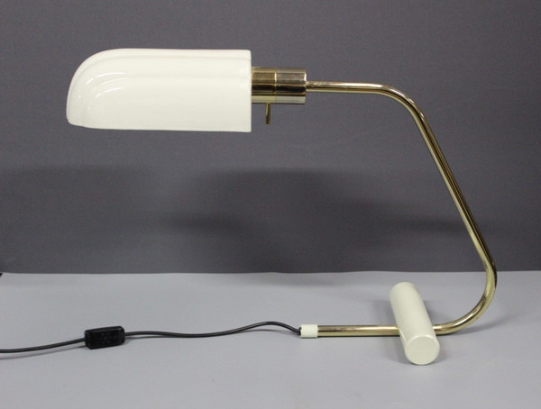 Italienische Schreibtischlampe aus vergoldetem Metall um 1980