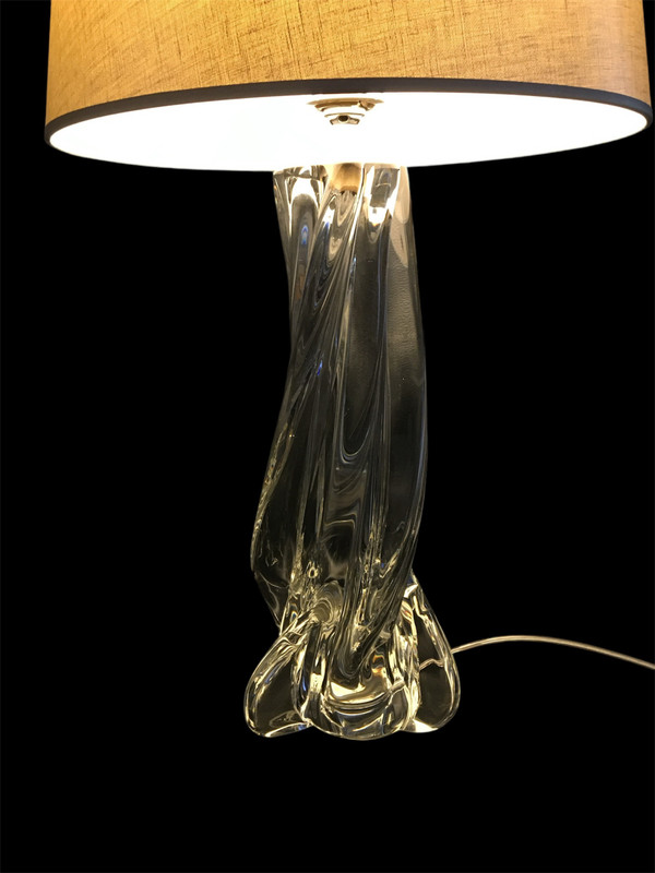 Modernist lamp in Sèvres crystal, Work from the 1960s