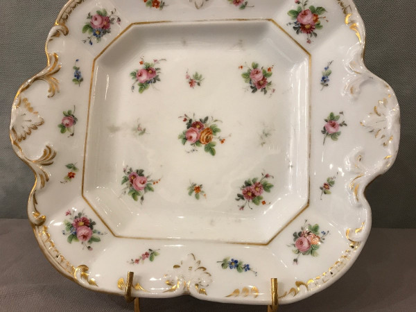 Kuchenplatte aus Vieux Paris Porzellan aus dem 19. Jahrhundert