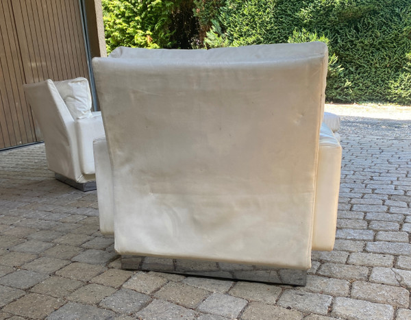Coppia di poltrone e ottomane Jacques Charpentier per roche et bobois