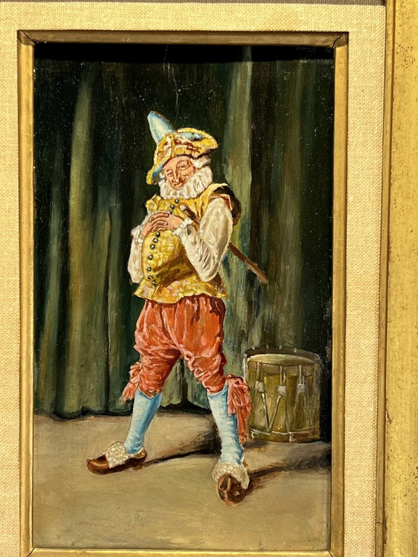 ÖL AUF HOLZPLATTE "GENTILHOMME AU TAMBOURG "NACH ERNEST MEISSONIER