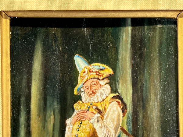 ÖL AUF HOLZPLATTE "GENTILHOMME AU TAMBOURG "NACH ERNEST MEISSONIER
