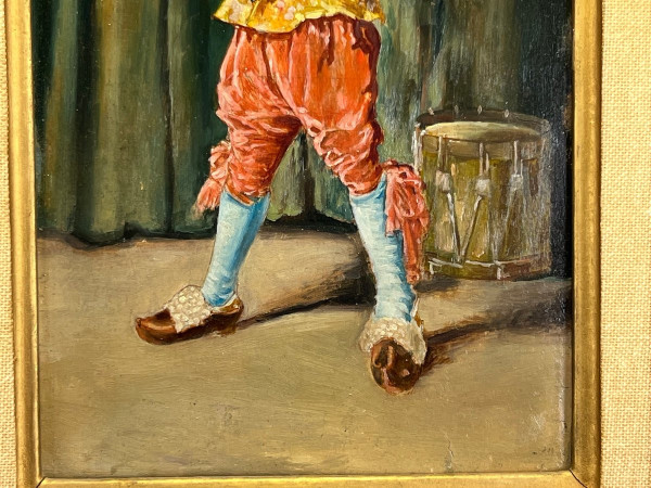 ÖL AUF HOLZPLATTE "GENTILHOMME AU TAMBOURG "NACH ERNEST MEISSONIER