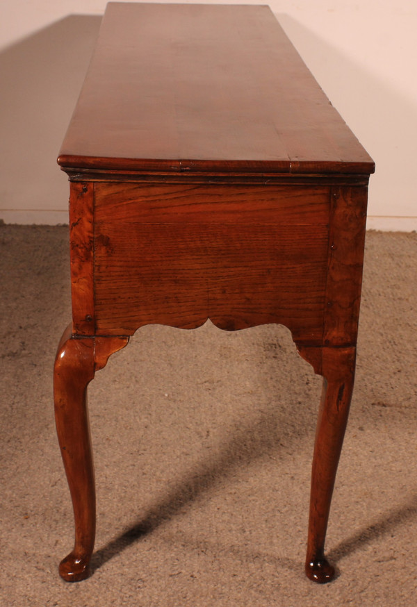 Large Oak Console Or Dresser Base With Three Drawers - 18th Century