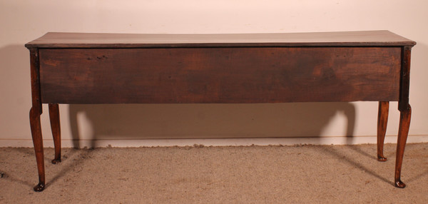 Large Oak Console Or Dresser Base With Three Drawers - 18th Century