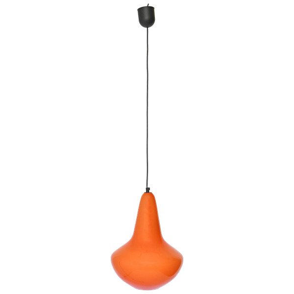 Suspension en opaline orange des années 1960