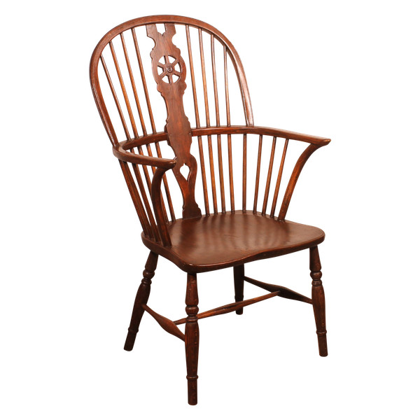 Windsor Armchair In Chestnut And Yew Wood - 18th Century