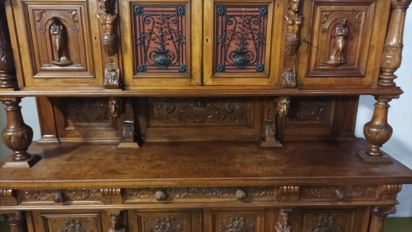 Renaissance walnut double buffet