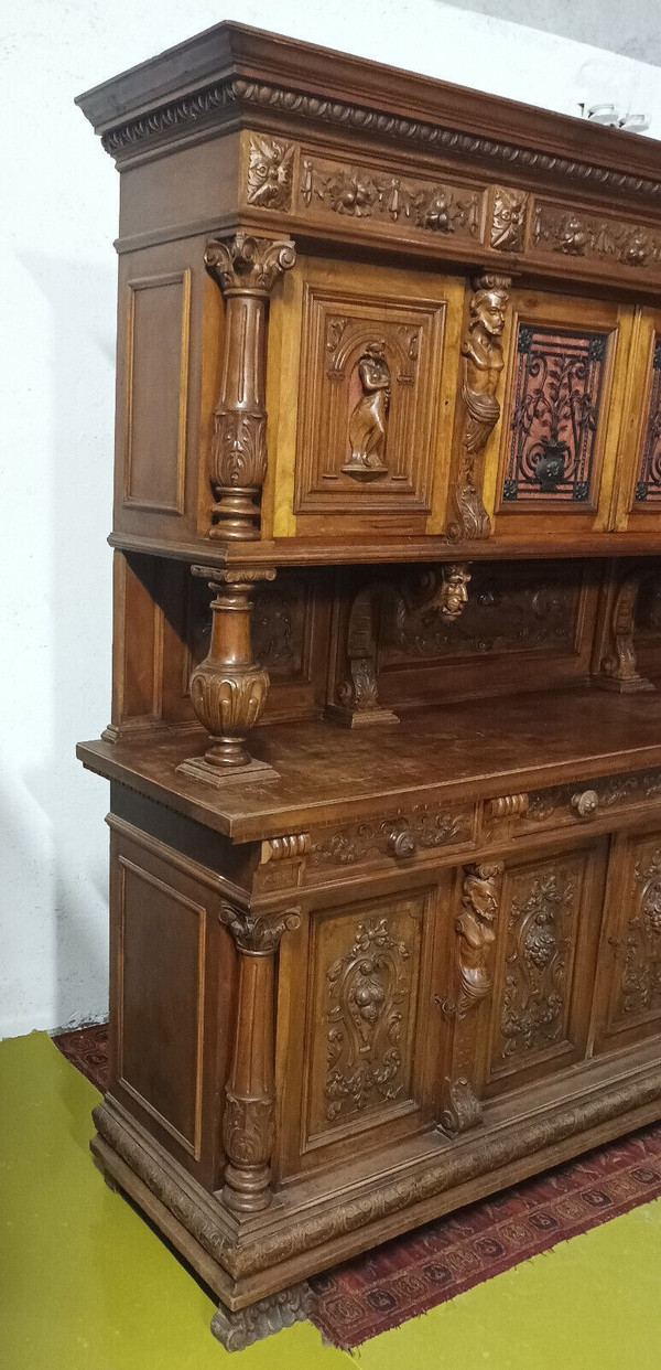 Renaissance walnut double buffet