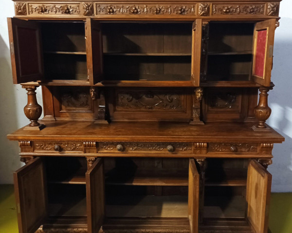 Renaissance walnut double buffet