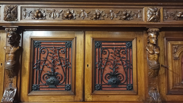 Renaissance walnut double buffet