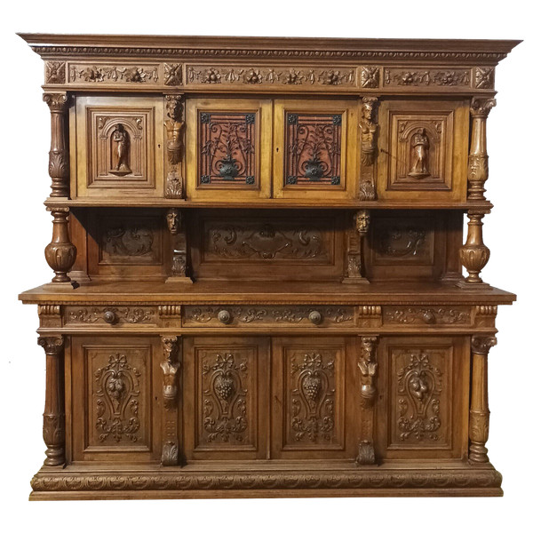 Renaissance walnut double buffet