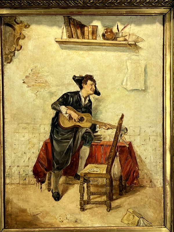 19th CENTURY PAINTING BY "LUIS JIMENEZ ARANDA 1845 / 1928" WITH SUPERB GILDED FRAME