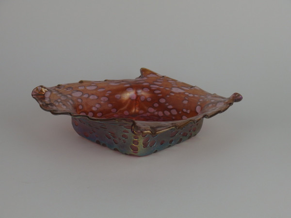 Iridescent glass bowl Orbulin or Diaspora by Loetz