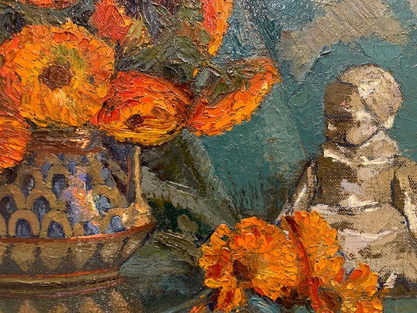 Bouquet de fleurs, signé Gary Ricaud, daté 1938