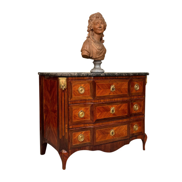 Lapie Nicolas Alexandre, Commode En Marqueterie d'Epoque Transition Estampillée, Vers 1760