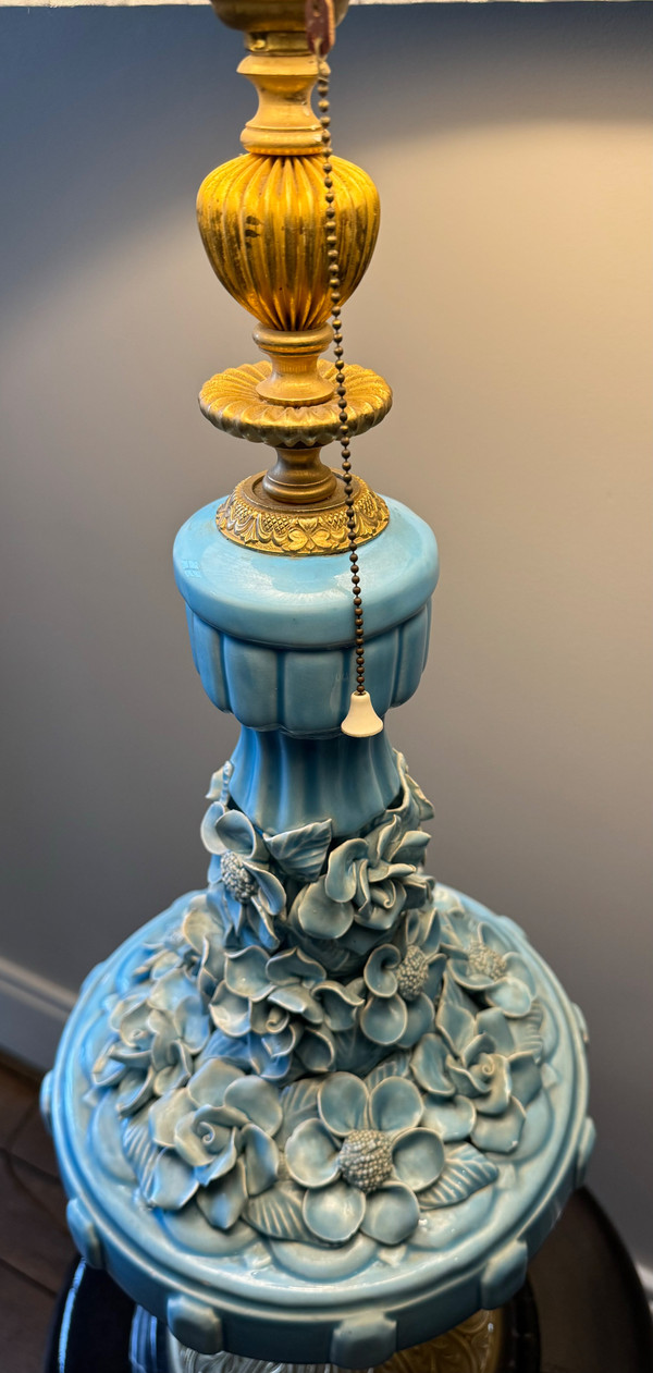 Importante e bella lampada in ceramica Art Nouveau