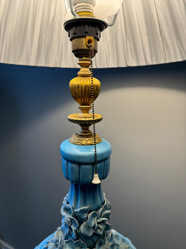 Importante e bella lampada in ceramica Art Nouveau