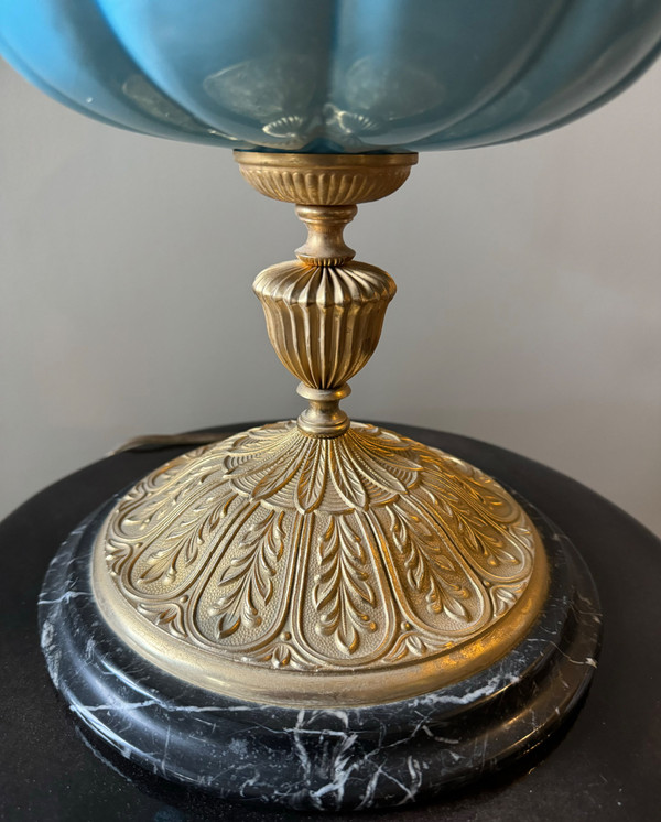 Importante e bella lampada in ceramica Art Nouveau
