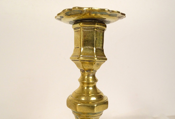 Pair of Louis XIV Candlesticks Bronze Gilt C Crowned 17th Century