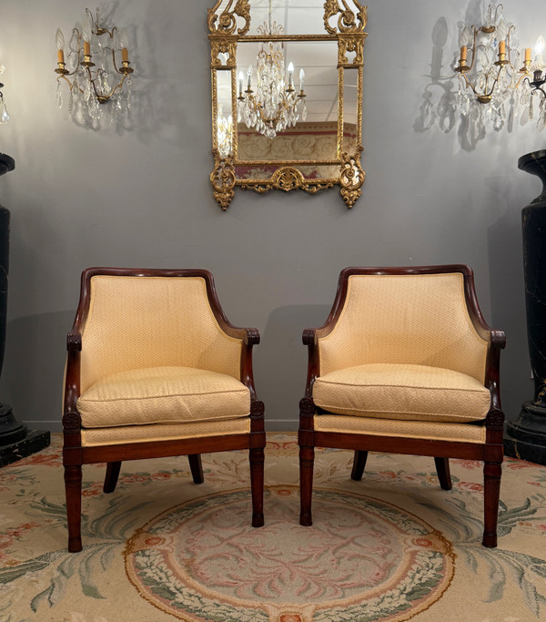 Pair Of Empire Period Mahogany Officer's Shepherds About 1810