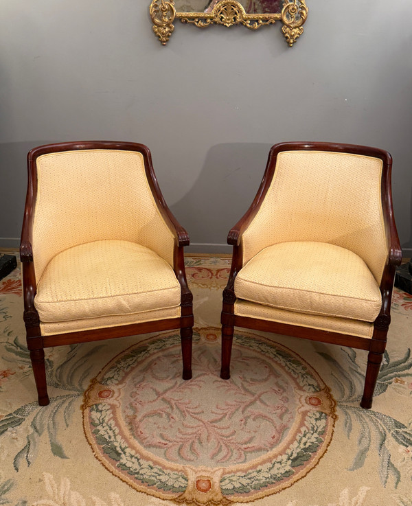 Pair Of Empire Period Mahogany Officer's Shepherds About 1810