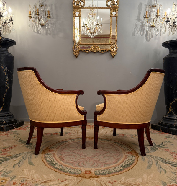 Pair Of Empire Period Mahogany Officer's Shepherds About 1810