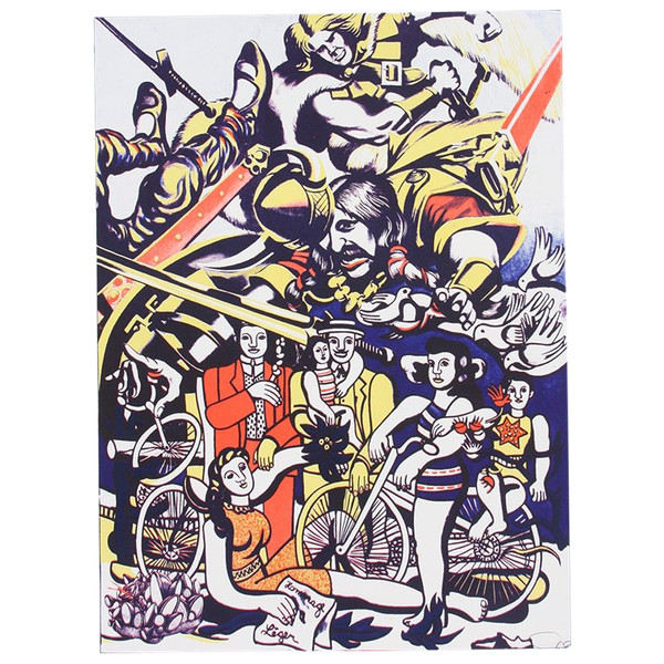Lithographie ERRO, signée au crayon par l’artiste et n° 97 / 100, hommage à Fernand Léger. 
