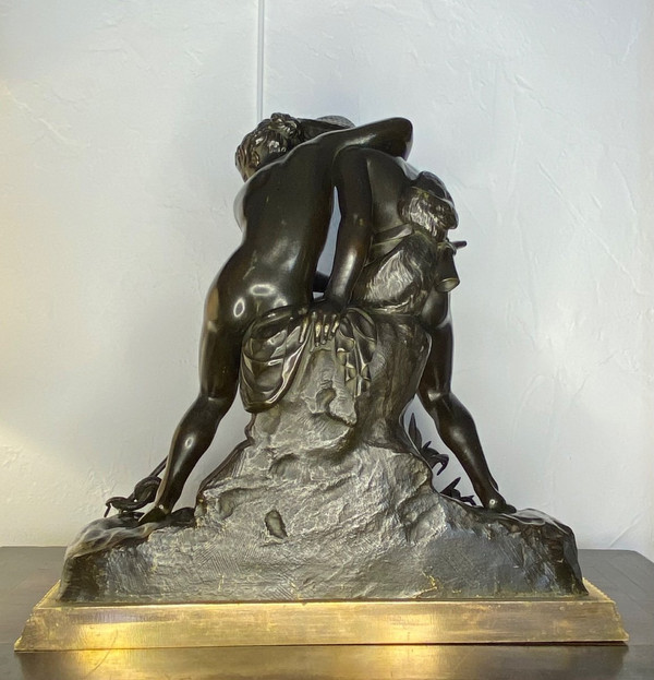 Scultura in bronzo - Daphnis Et Chloé - P.j.r Gayrard - Francia - XIX sec.