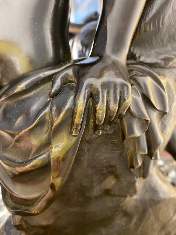 Scultura in bronzo - Daphnis Et Chloé - P.j.r Gayrard - Francia - XIX sec.