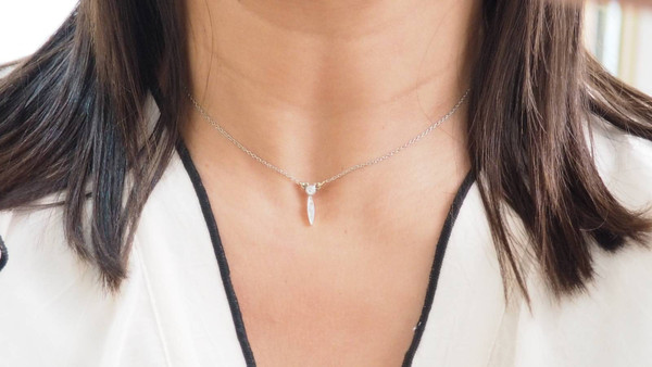 Collana Art Nouveau in oro platino e diamanti
