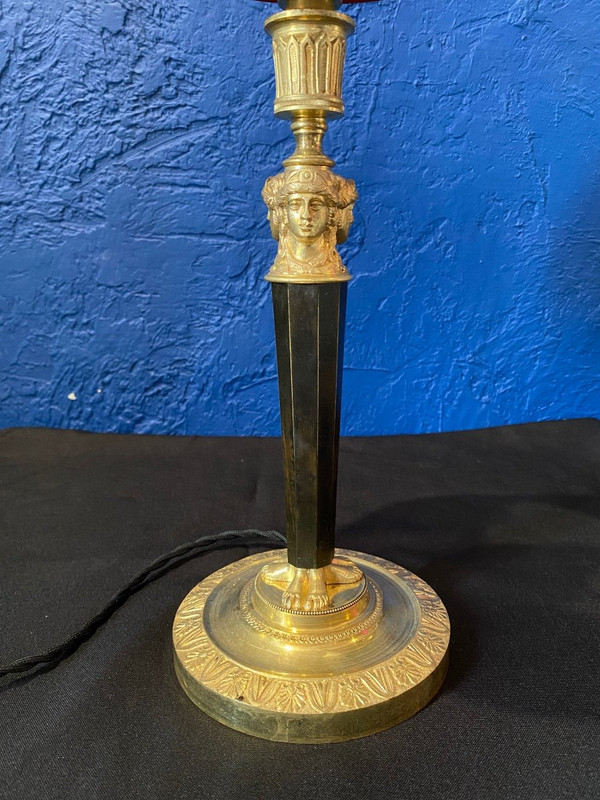 Lamp - Bronze - Antique Woman - C. Galles (DLG) - France - XIX ème
