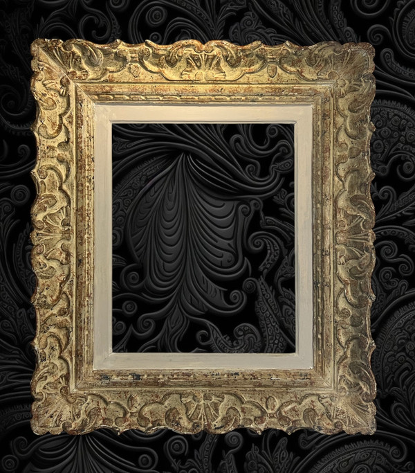 CADRE MONTPARNASSE EN BOIS SCULPTÉ DES ANNÉES 30 POUR PEINTURE 41 CM X 33 CM