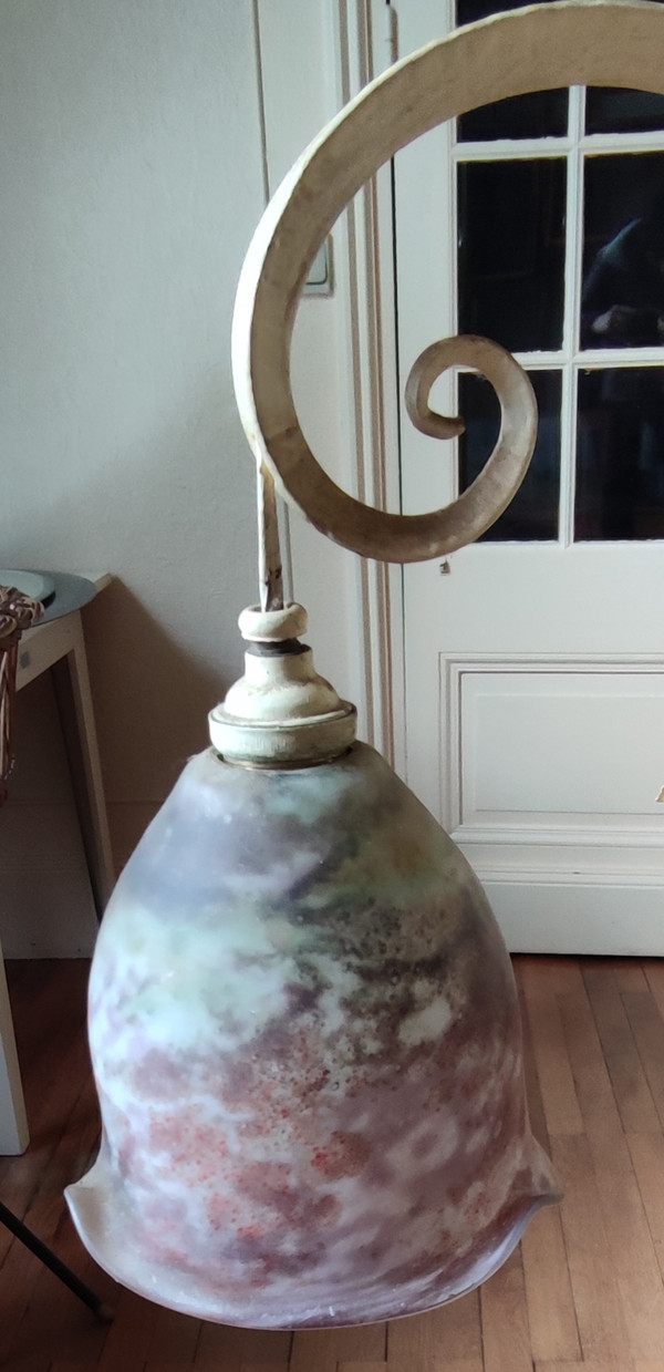 Large art deco Murano chandelier Wrought iron grape cluster chandelier