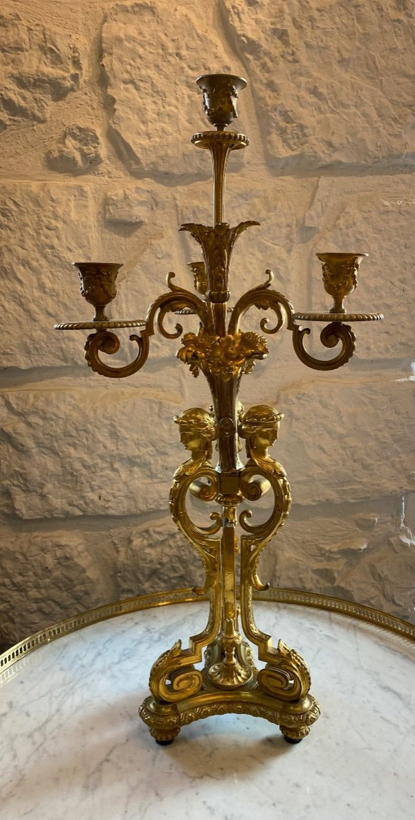 Candlestick - Bronze - H.picard - France - XIXth C
