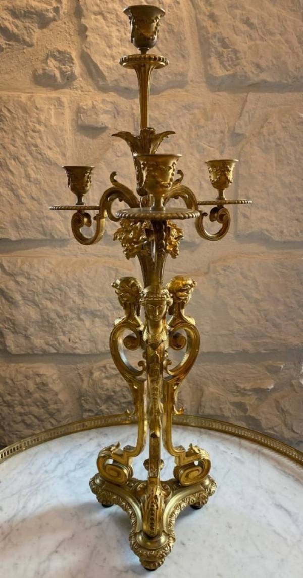 Candlestick - Bronze - H.picard - France - XIXth C