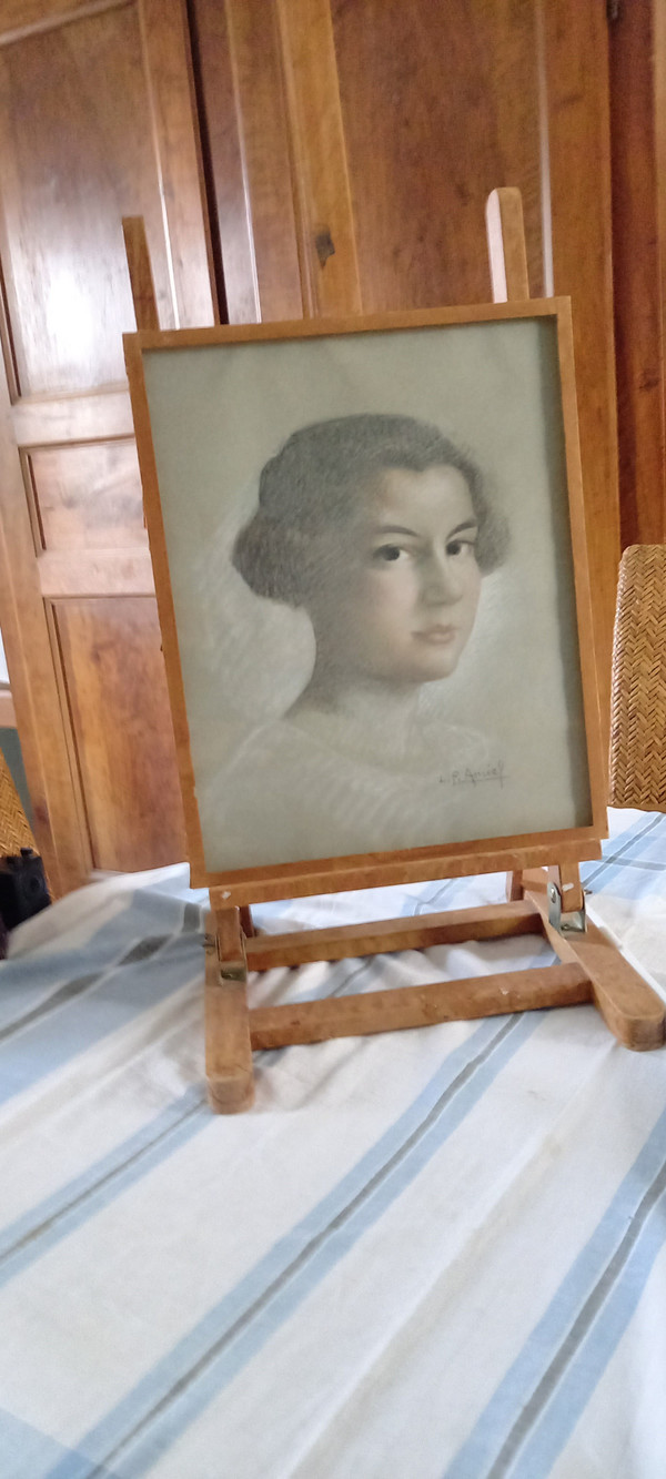 Porträt einer Frau in Pastell/ P.Amiel/ XX.