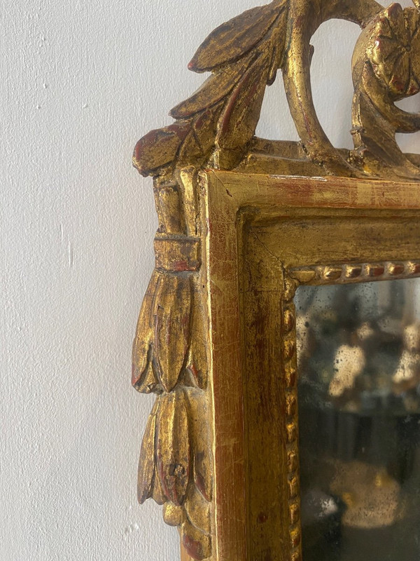 Pediment mirror - Gilded wood - Regency period - France - 18th century