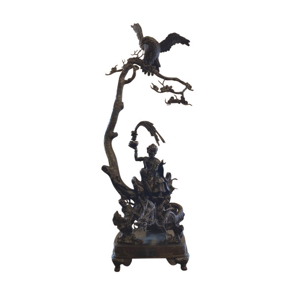 Importante Scultura - Bronzo - Rakan - Periodo Meiji - Giappone - XIX secolo