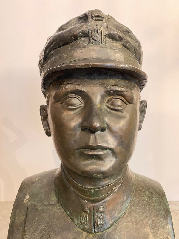 Scultura in Bronzo - Busto Militare - Italia - XX secolo
