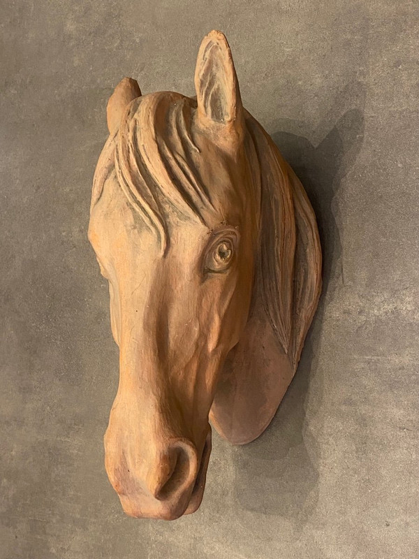 Importante Sculpture - Terre Cuite - Cheval - France - XX ème