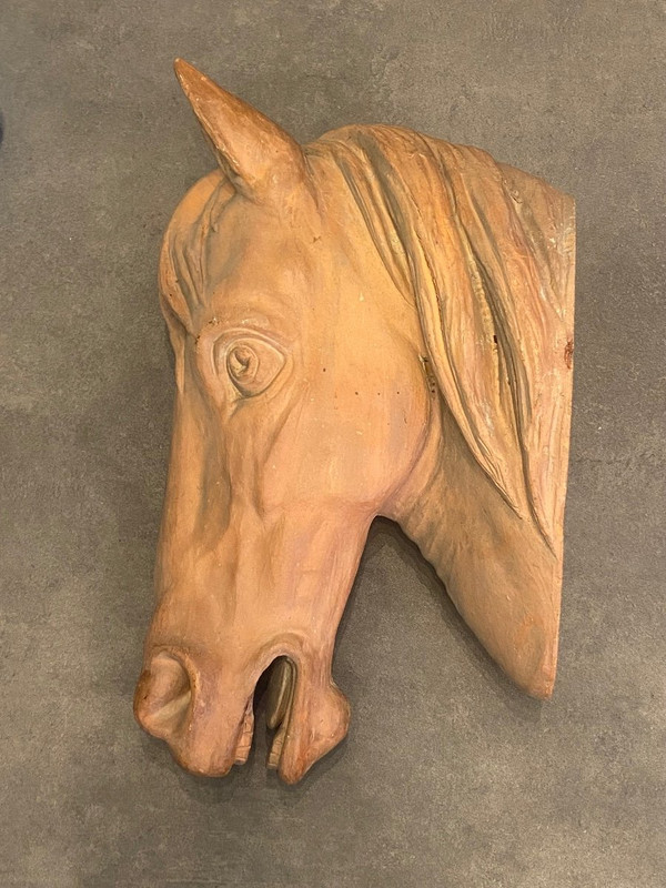 Importante Sculpture - Terre Cuite - Cheval - France - XX ème