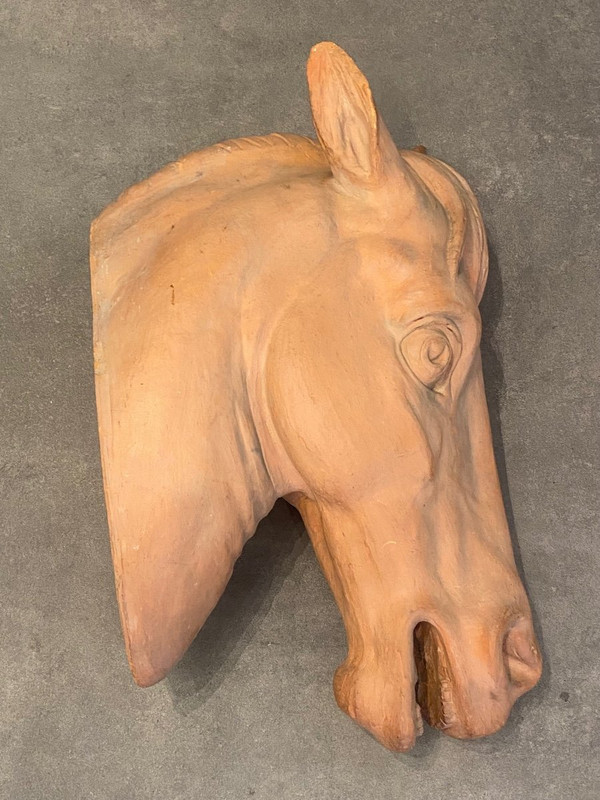 Importante Sculpture - Terre Cuite - Cheval - France - XX ème
