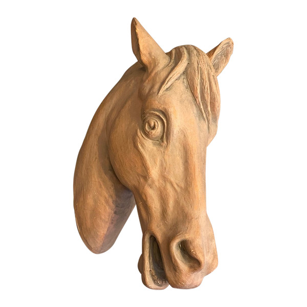 Importante Sculpture - Terre Cuite - Cheval - France - XX ème